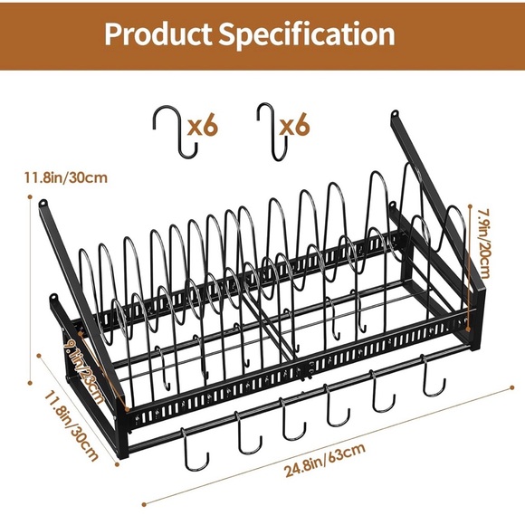 BNIB Housolution Pan Rack Wall Mounted - Picture 2 of 3